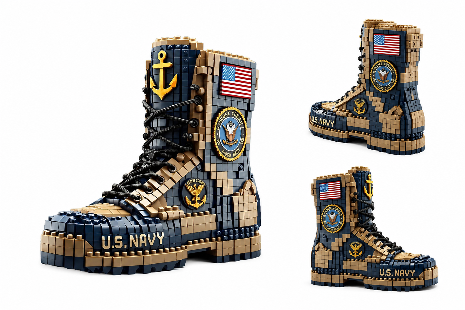 US Navy Soldier Boots Brick Set - Building Blocks | Room Decor