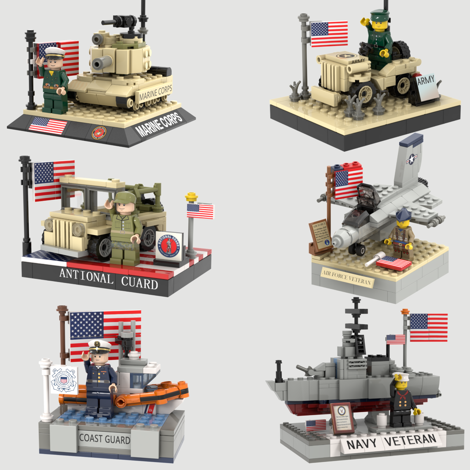 Army Military Tribute Brick Set - Building Blocks | Room Decor