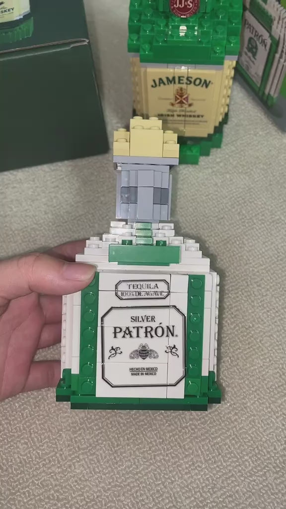 Alcohol Bottle Brick Set - Building Block | Bar Decor